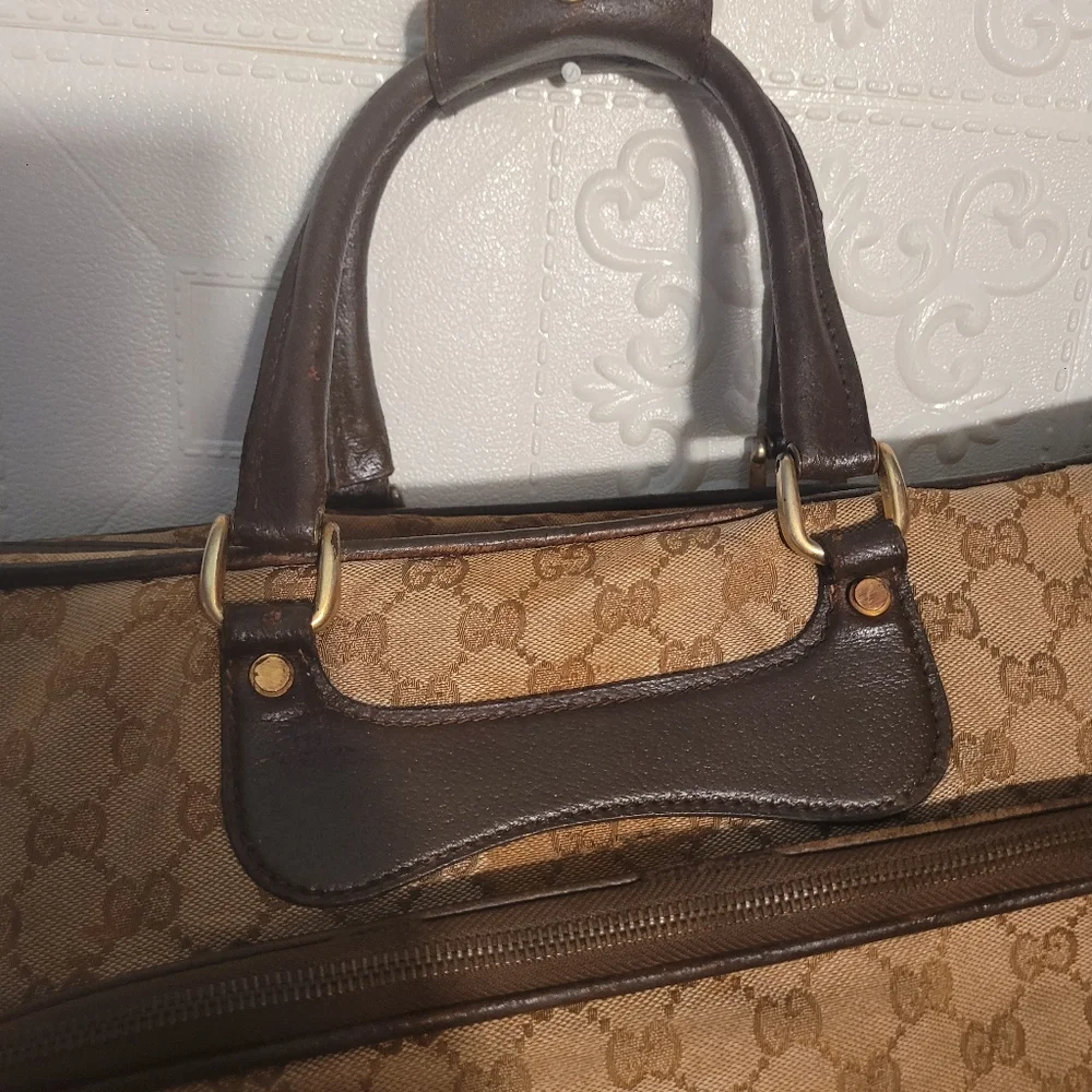 GUCCI GG CANVAS XL CARRY ON TRAVEL WEEKEND Duffle Gym BAG VINTAGE 1960 AUTHENTIC - Picture 10 of 14